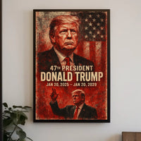 Donald Trump 47th President Vintage Scenic Patriotic Wall Art Collectible Poster