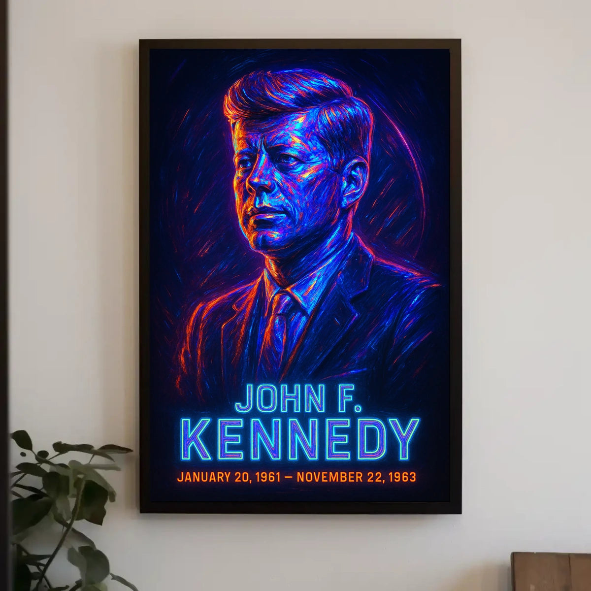 John F Kennedy Vintage Patriotic History Poster