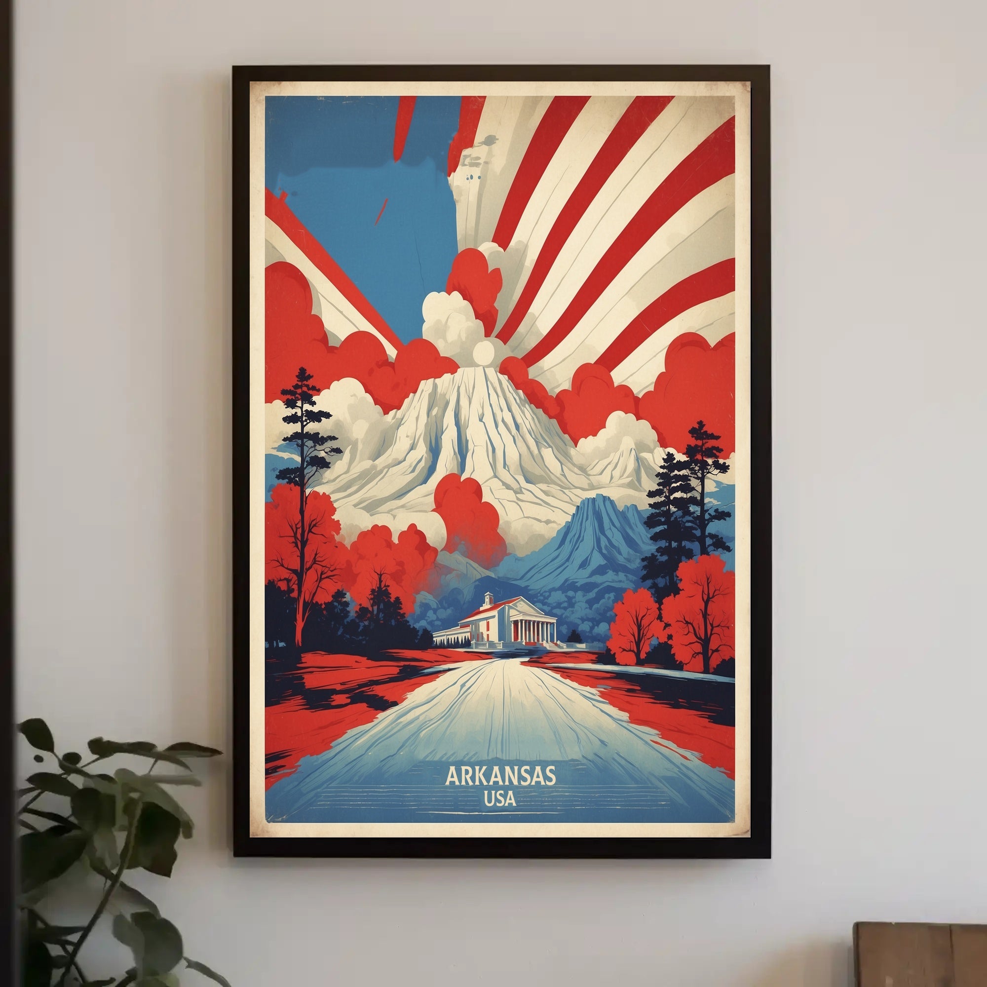 Arkansas Nature Landmarks Vintage Travel Poster