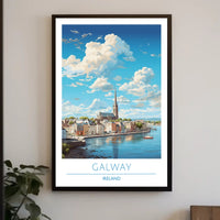 Galway Ireland Cityscape Travel Poster