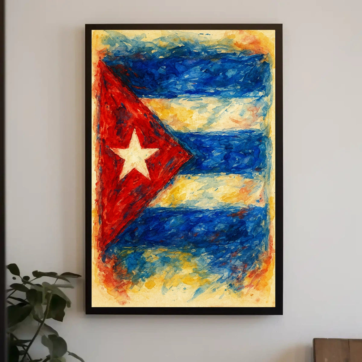 Cuban Flag In Watercolor Poster