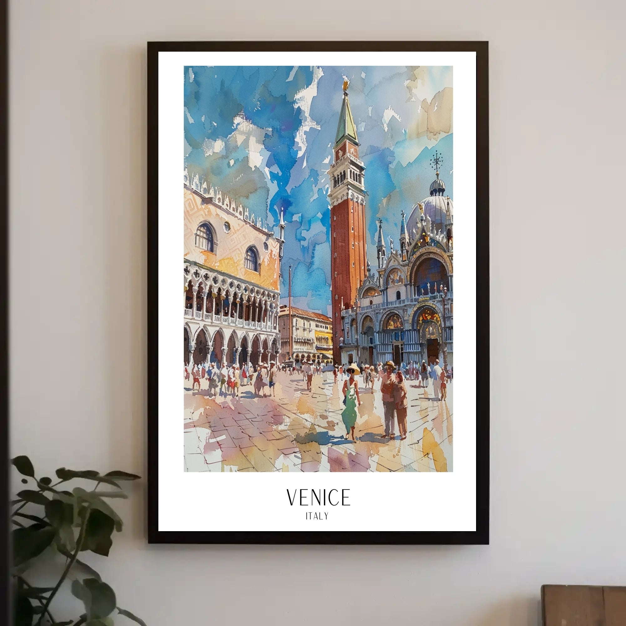 Venice Architectural Splendor in Vibrant Watercolor Cultural Heritage Poster PosterGoat