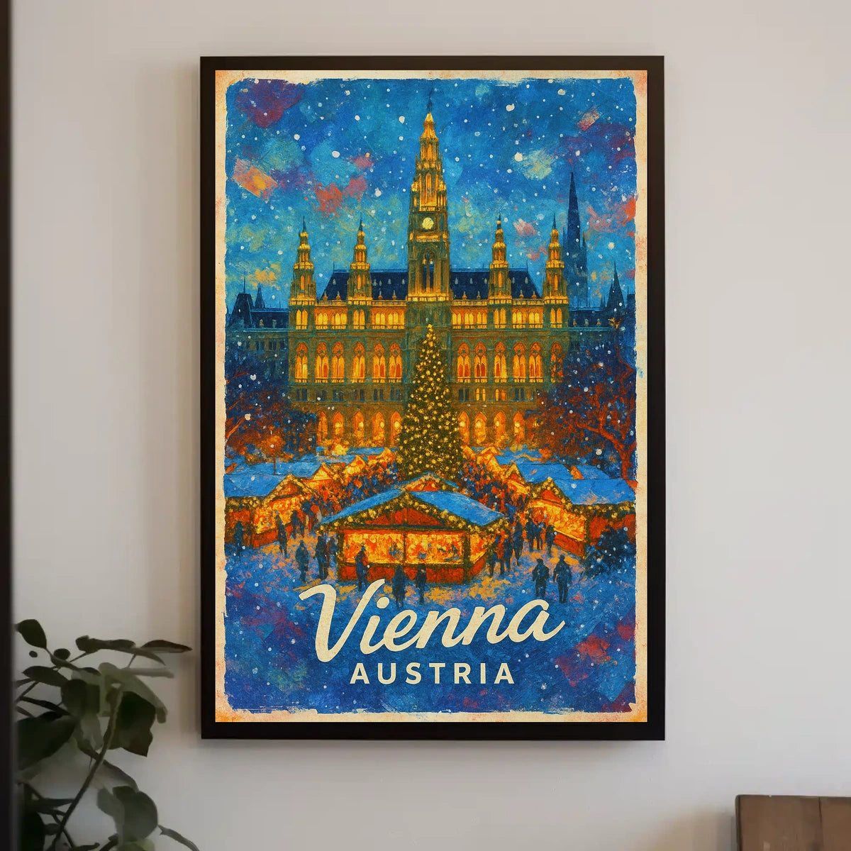 Vienna Winter Wonderland Timeless Cityscape Artistic Decor Enthusiasts Vintage Urban Poster