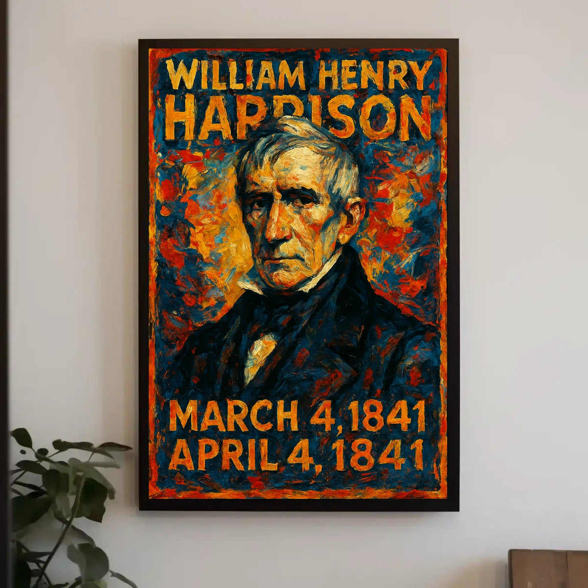 William Henry Harrison 9th President of the United States Glitch Hop Art Poster
