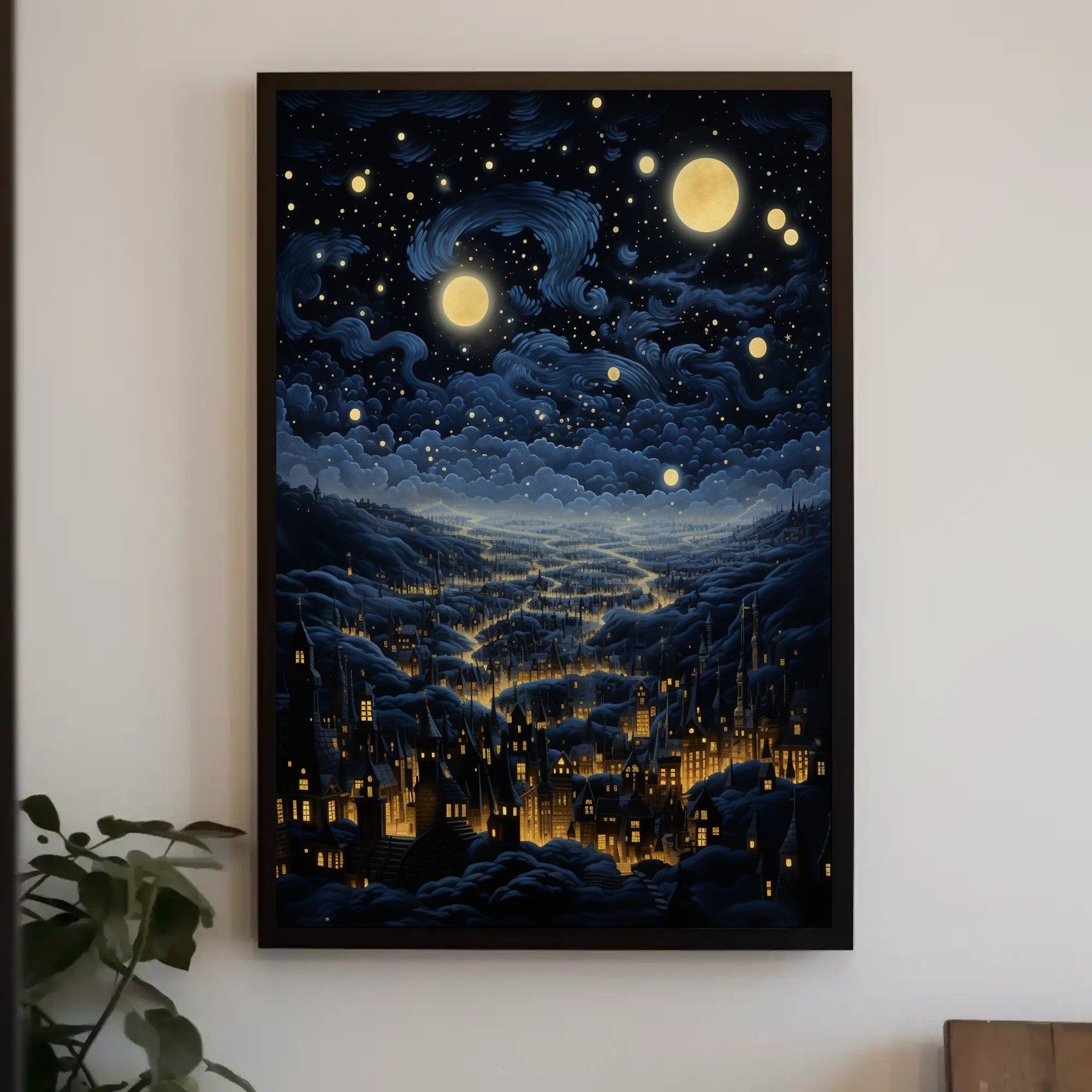 Starry Night Over The City Poster PosterGoat