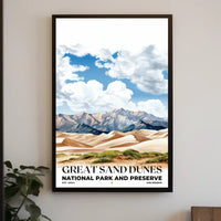 Great Sand Dunes Watercolor Wall Art Poster