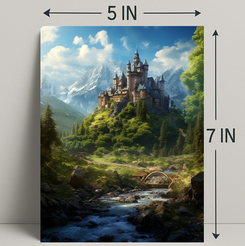 Enchanted Castle In The Mountains Poster PosterGoat