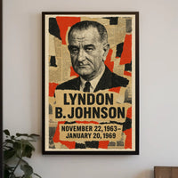 Lyndon B. Johnson 36th President of the United States Layered paper Collage Poster