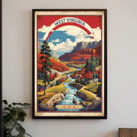 West Virginia Vintage Travel Illustration Poster
