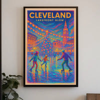 Cleveland Lakefront Glow Poster