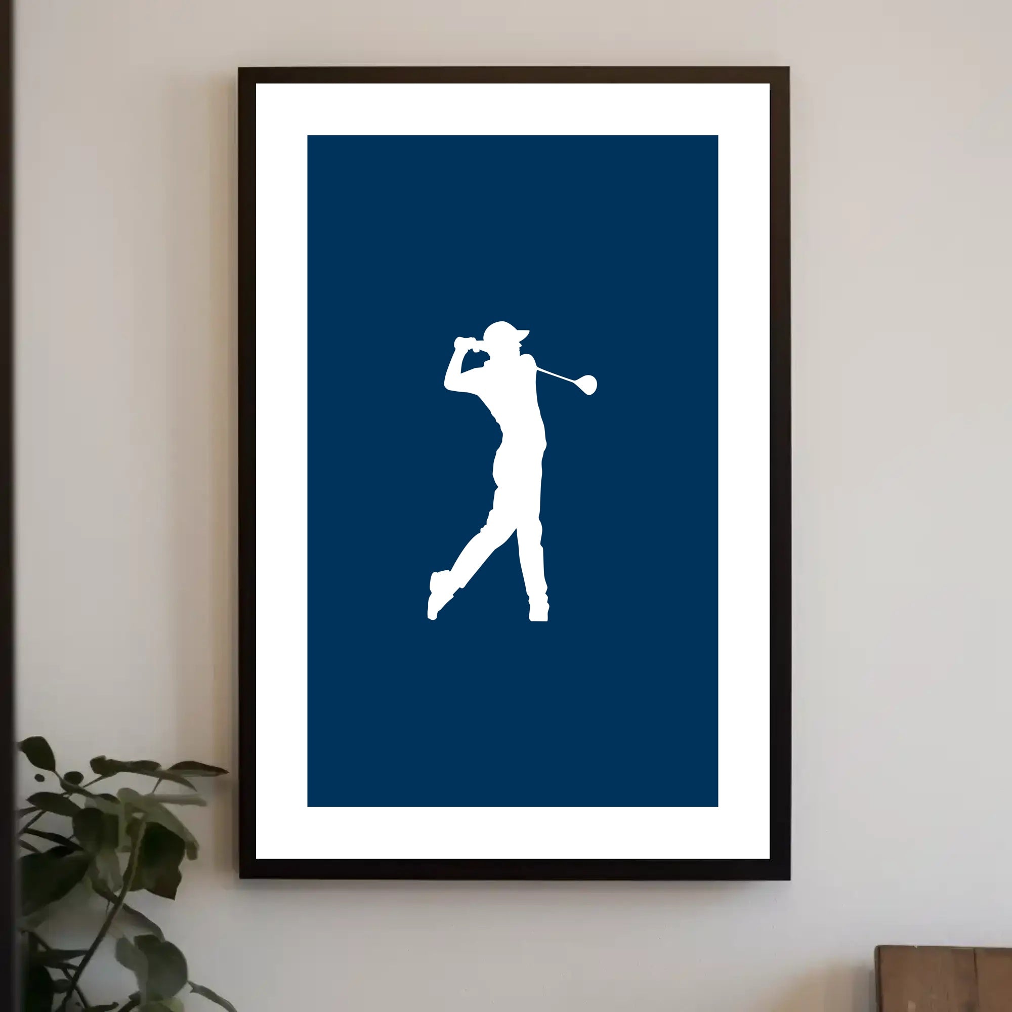 Golfer Silhouette Minimalist Design Sports Poster