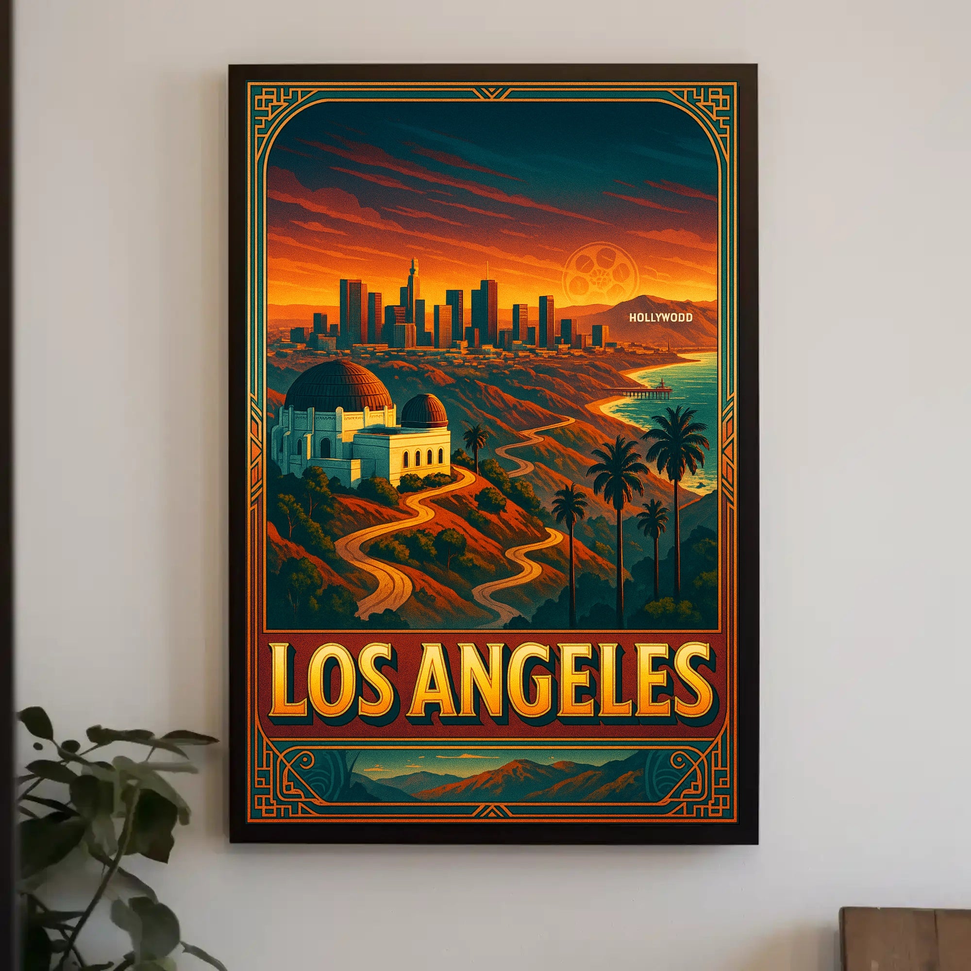 Los Angeles Dreamscape Poster Vintage Travel Print