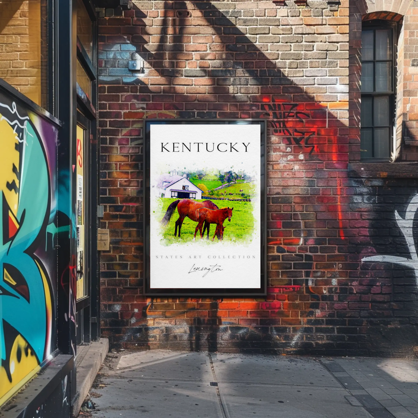Kentucky Horse Farm Lexington Pastoral Scene Poster
