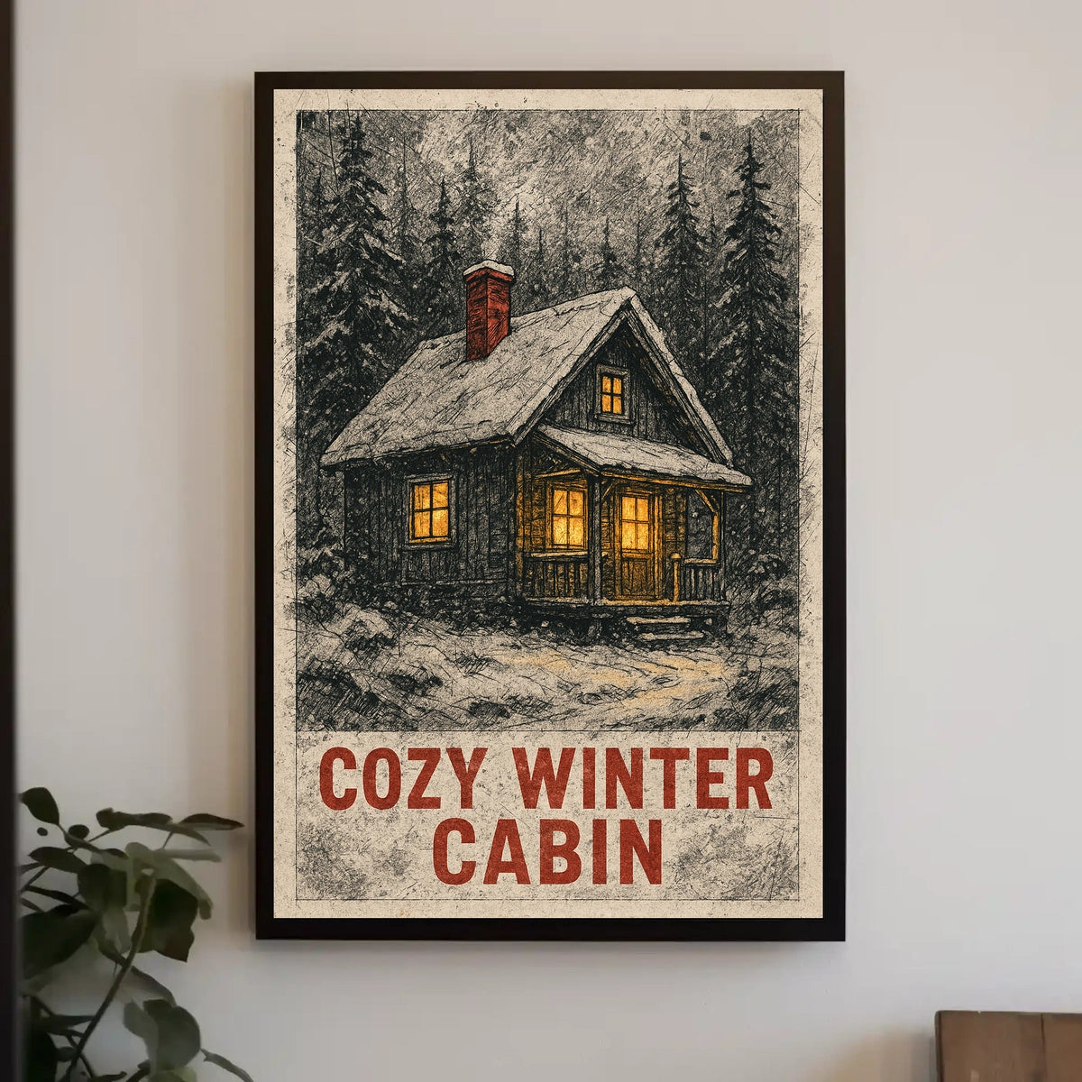 Cozy Winter Cabin Poster
