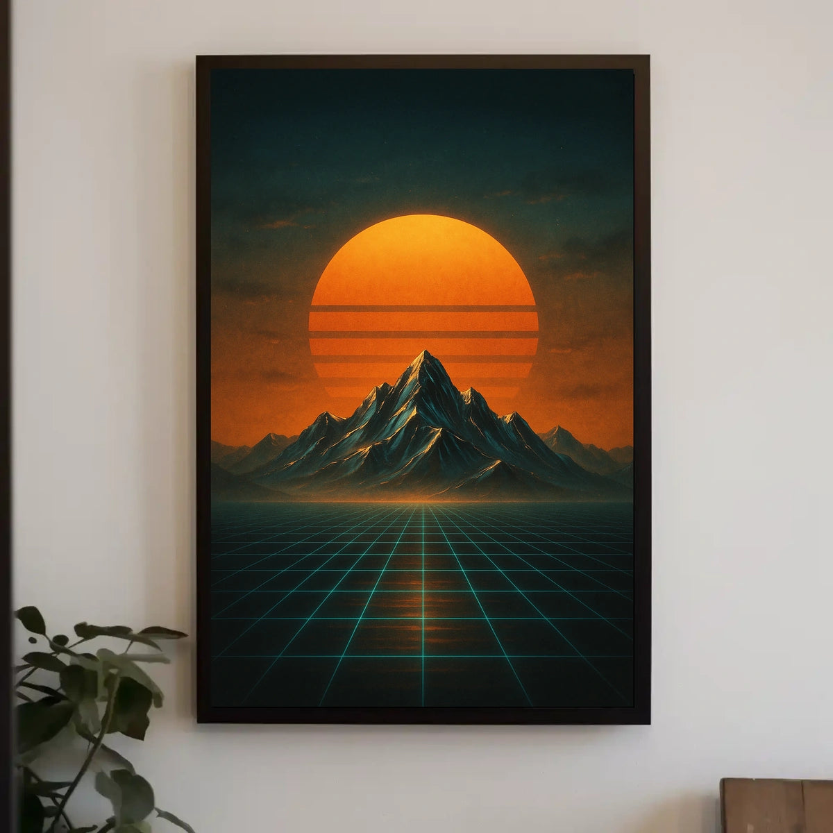 Retro-Futuristic Synthwave Art Print in Futuristic Sci-Fi Poster