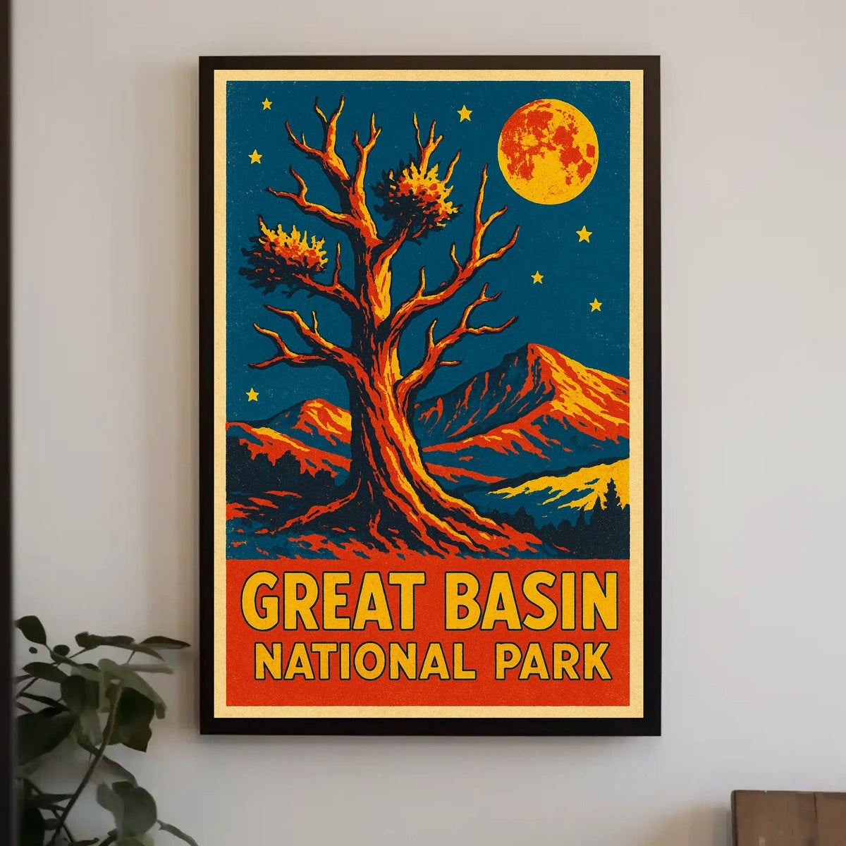 Great Basin Night Sky Vintage Travel Poster