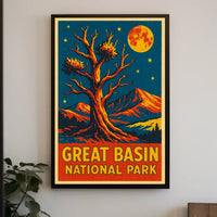 Great Basin Night Sky Vintage Travel Poster