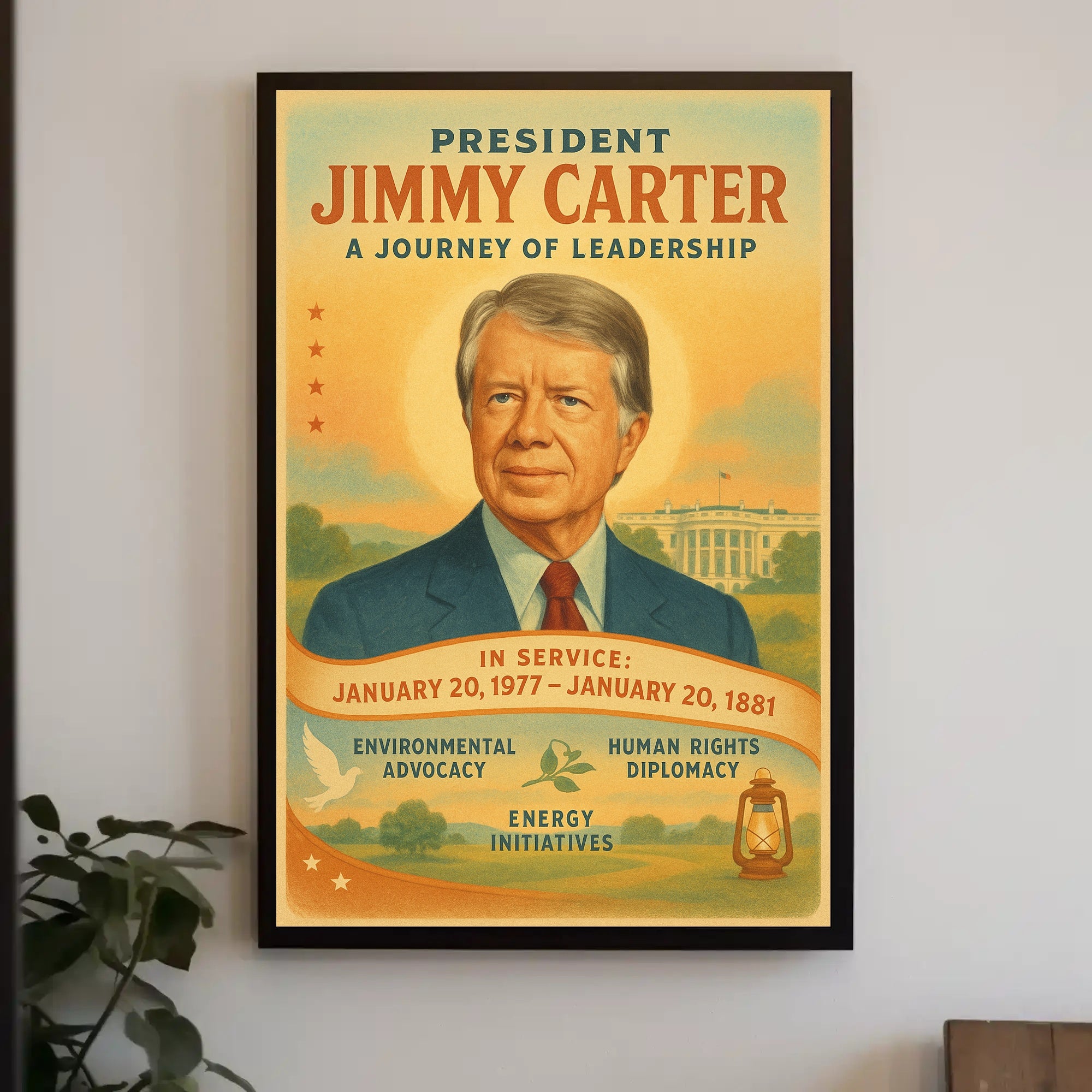 Jimmy Carter Leadership Journey Poster Wall Art PosterGoat