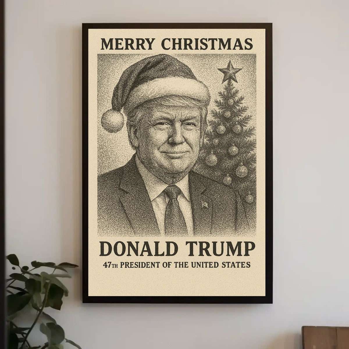 Vintage Santa Sepia Christmas Holiday Wall Art Poster