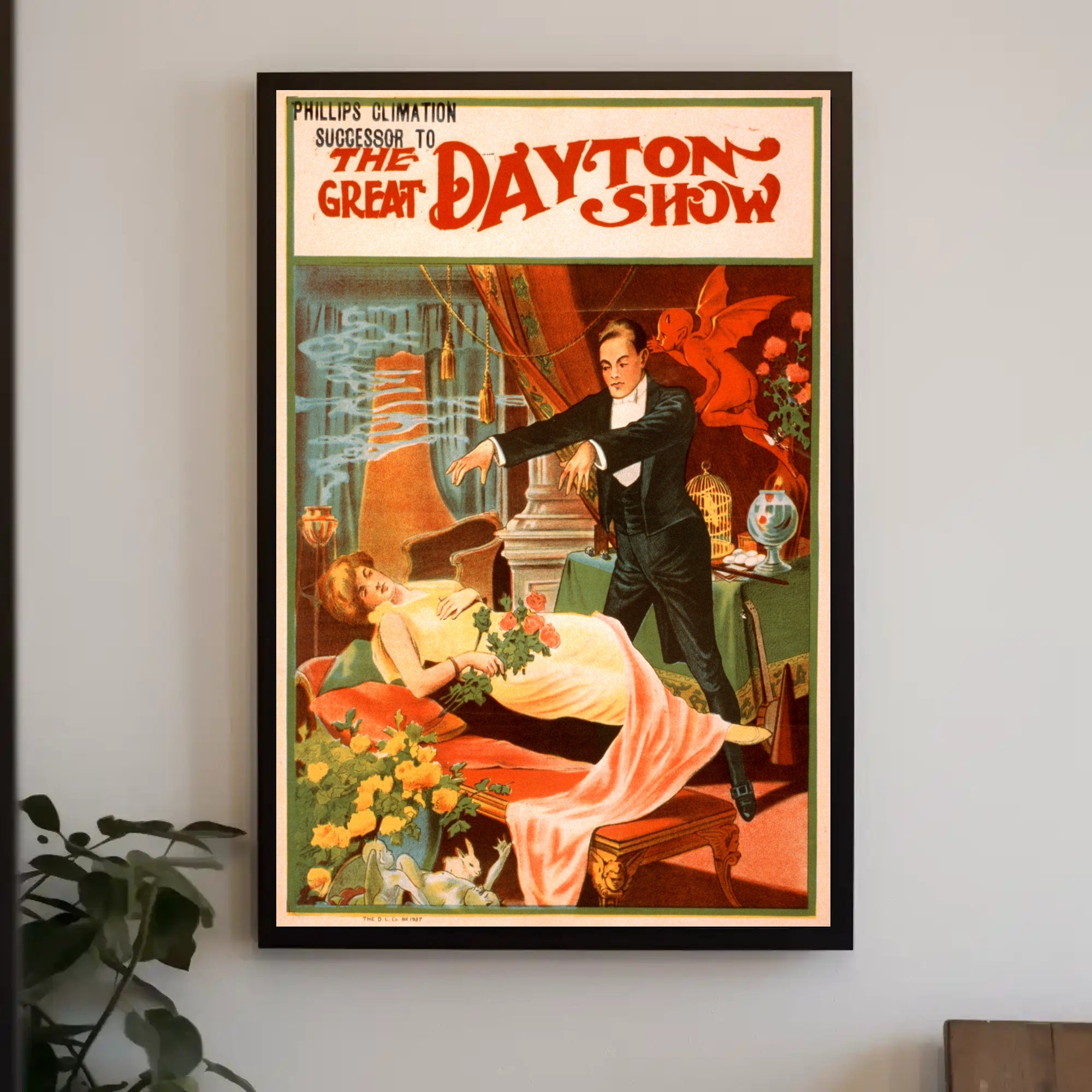 The Great Dayton Show Magic Performance Vintage Artistic Poster