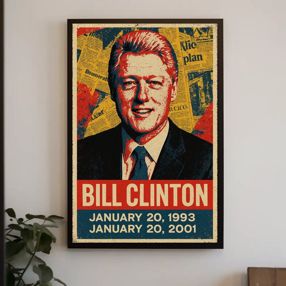 Bill Clinton 42nd President of the United States Street Art Mashup Poster