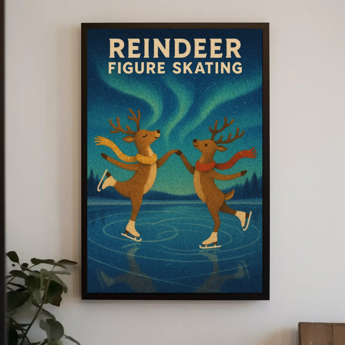 Enchanting Reindeer Ice Dance Fantasy Poster