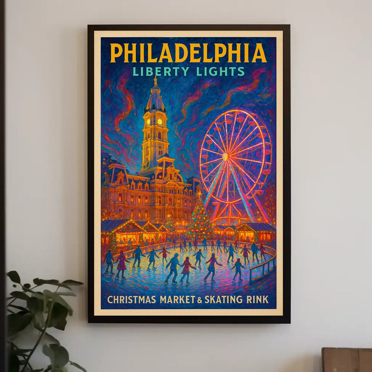 Philadelphia Liberty Lights Poster
