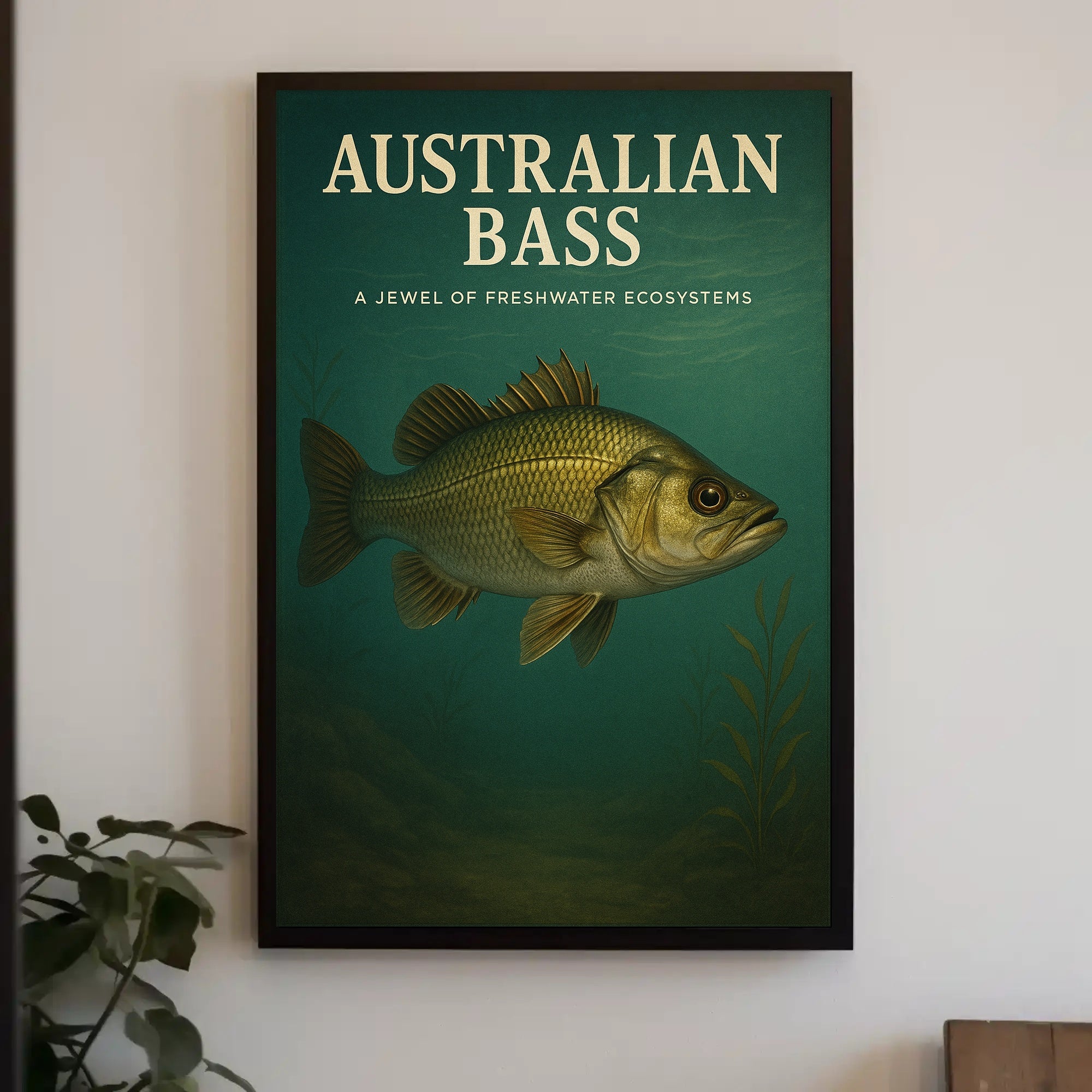 Australian Bass Ecosystem Art Educational or Infographic Poster