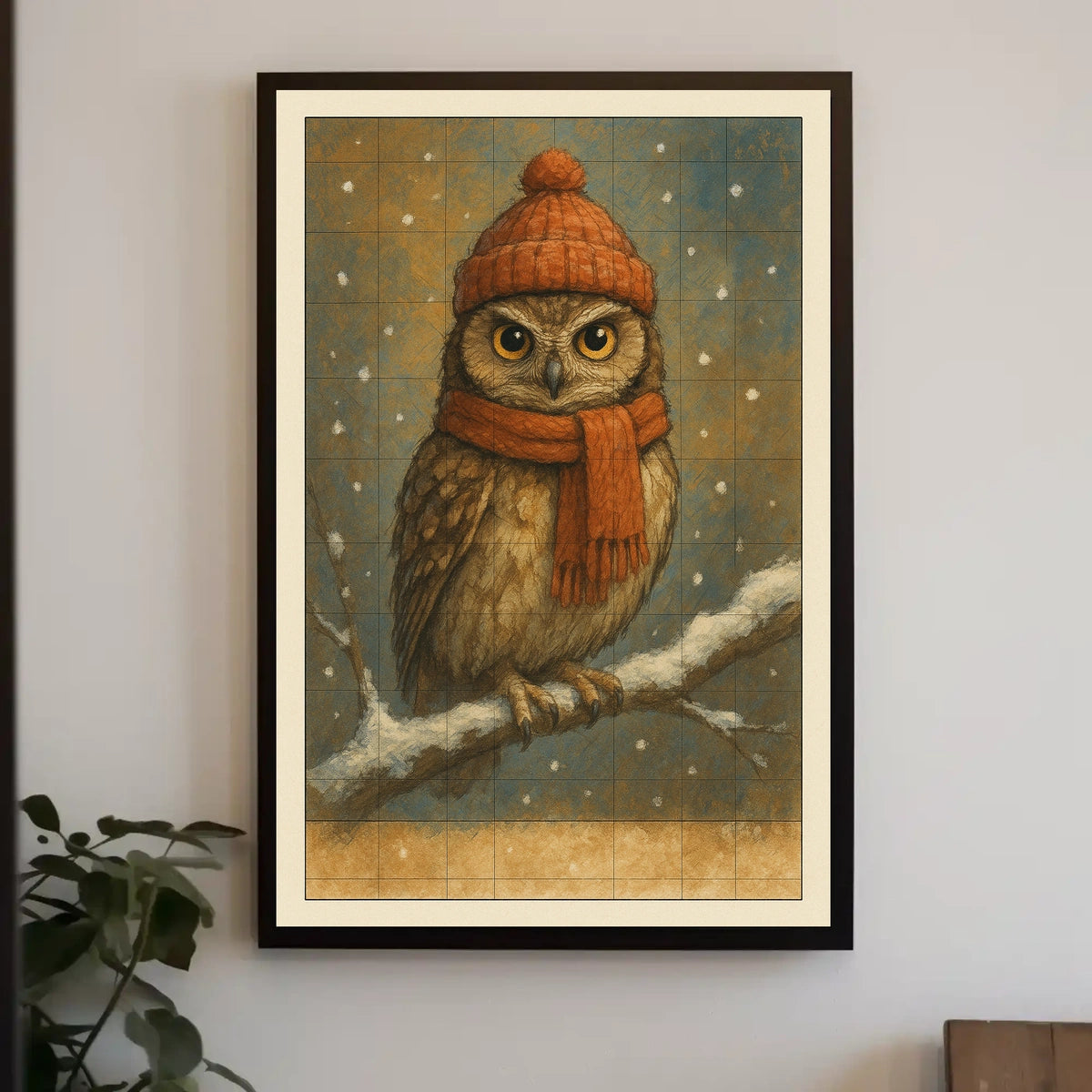 Winter Owl In Cozy Attire Poster