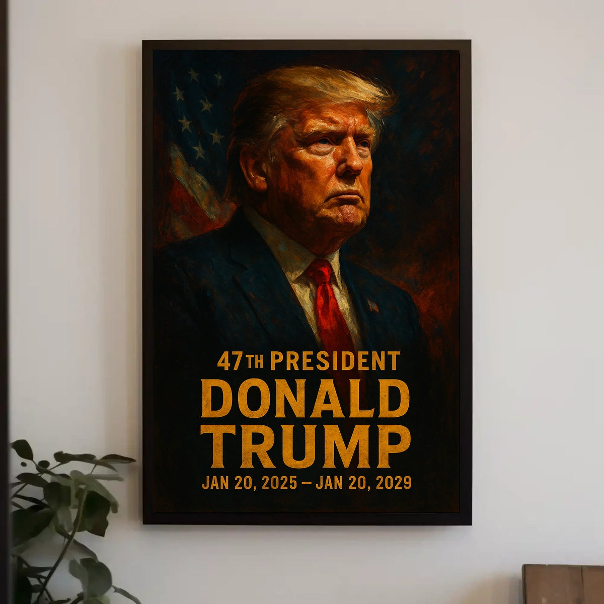 Trump Visionary Leader Patriotic Oil Painting Poster
