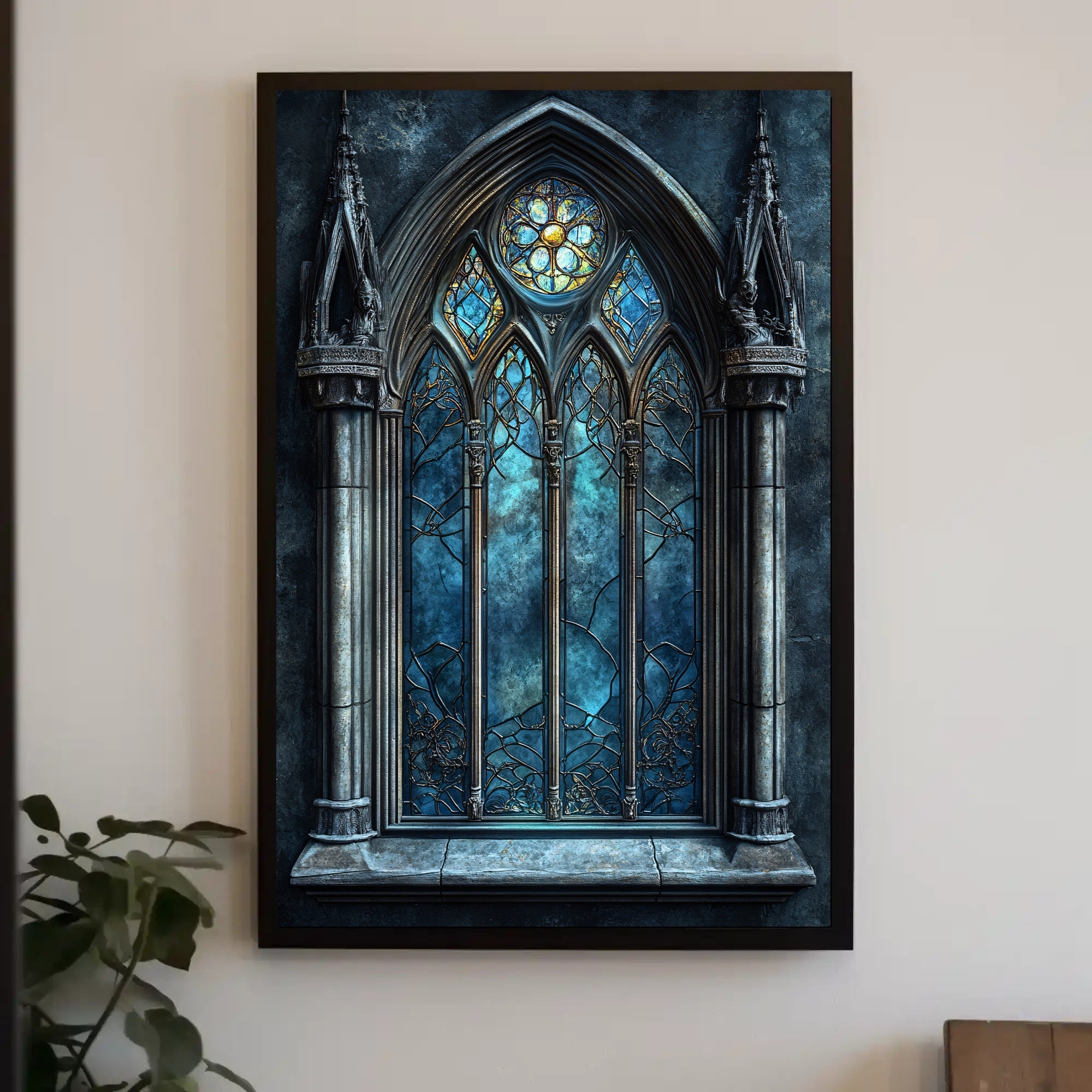 Gothic Stained Glass Window Poster