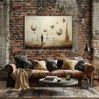 Surrealistic Dreamscape with Abstract Human Figures Artistic Poster