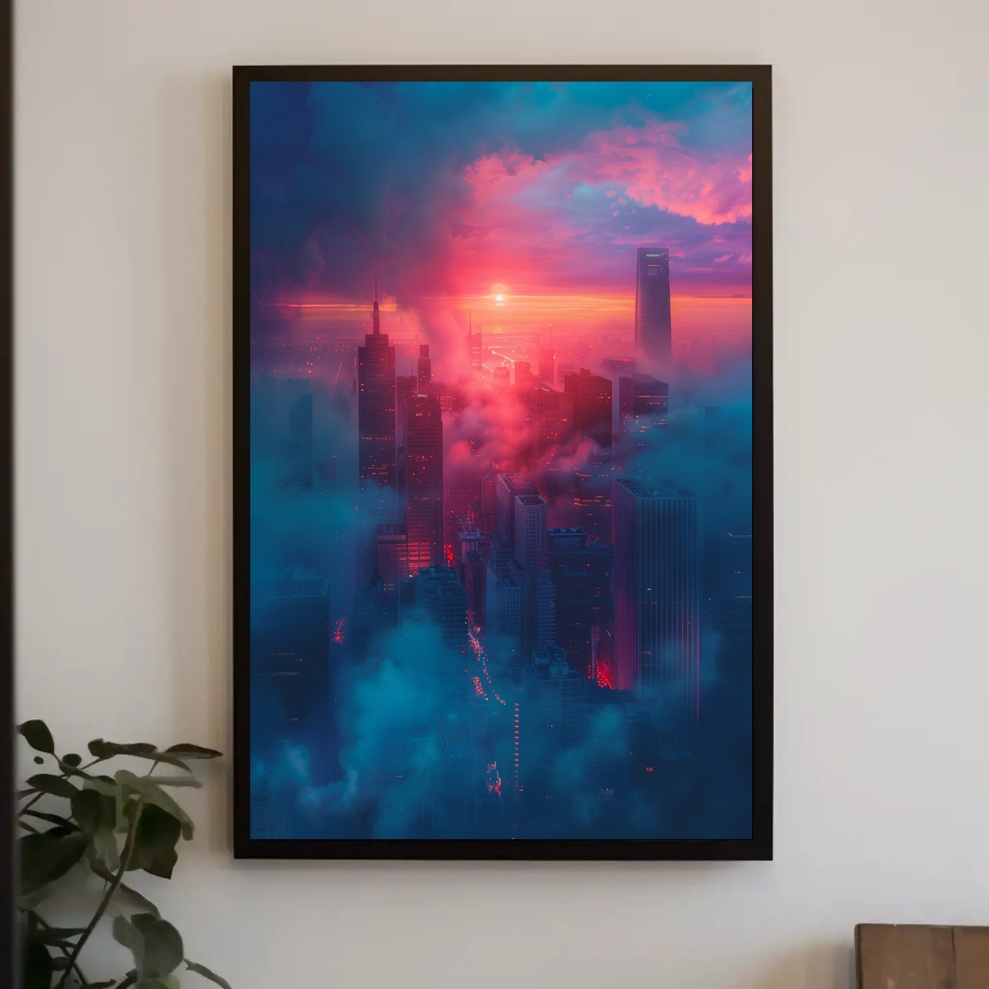 Futuristic Cityscape at Sunset - Urban or Cityscape Poster PosterGoat
