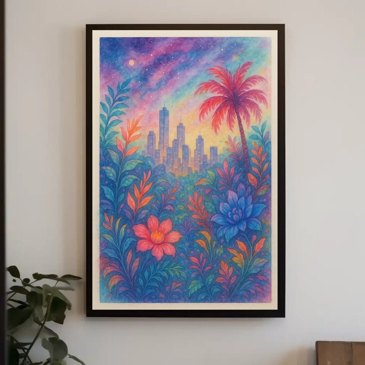 Vibrant Cityscape At Twilight Poster