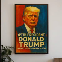 Donald Trump Vanguard Resolve Patriotic American Flag Leadership Expressionism Digital Painting Art Poster