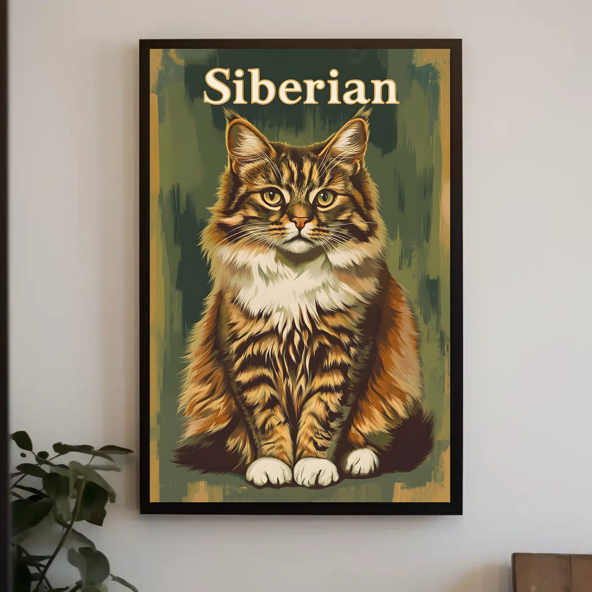Siberian Cat Portrait Realistic Photography Poster