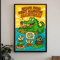 Escape from Funny Alligator Alcatraz Poster PosterGoat