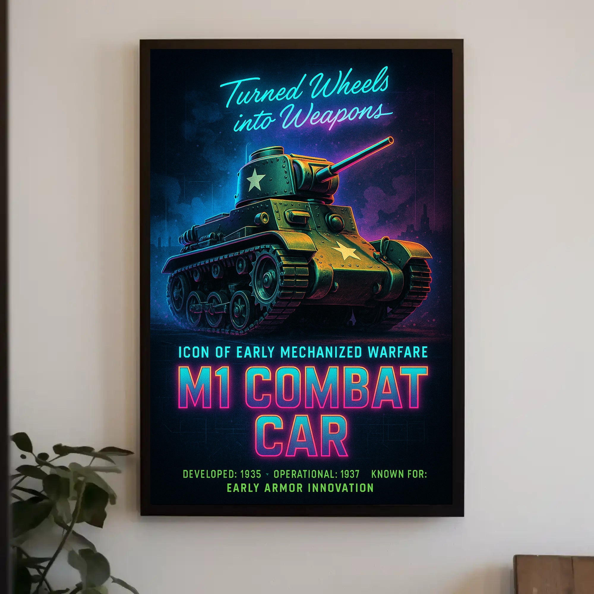 M1 Combat Car Icon of Early Mechanized Warfare Poster PosterGoat