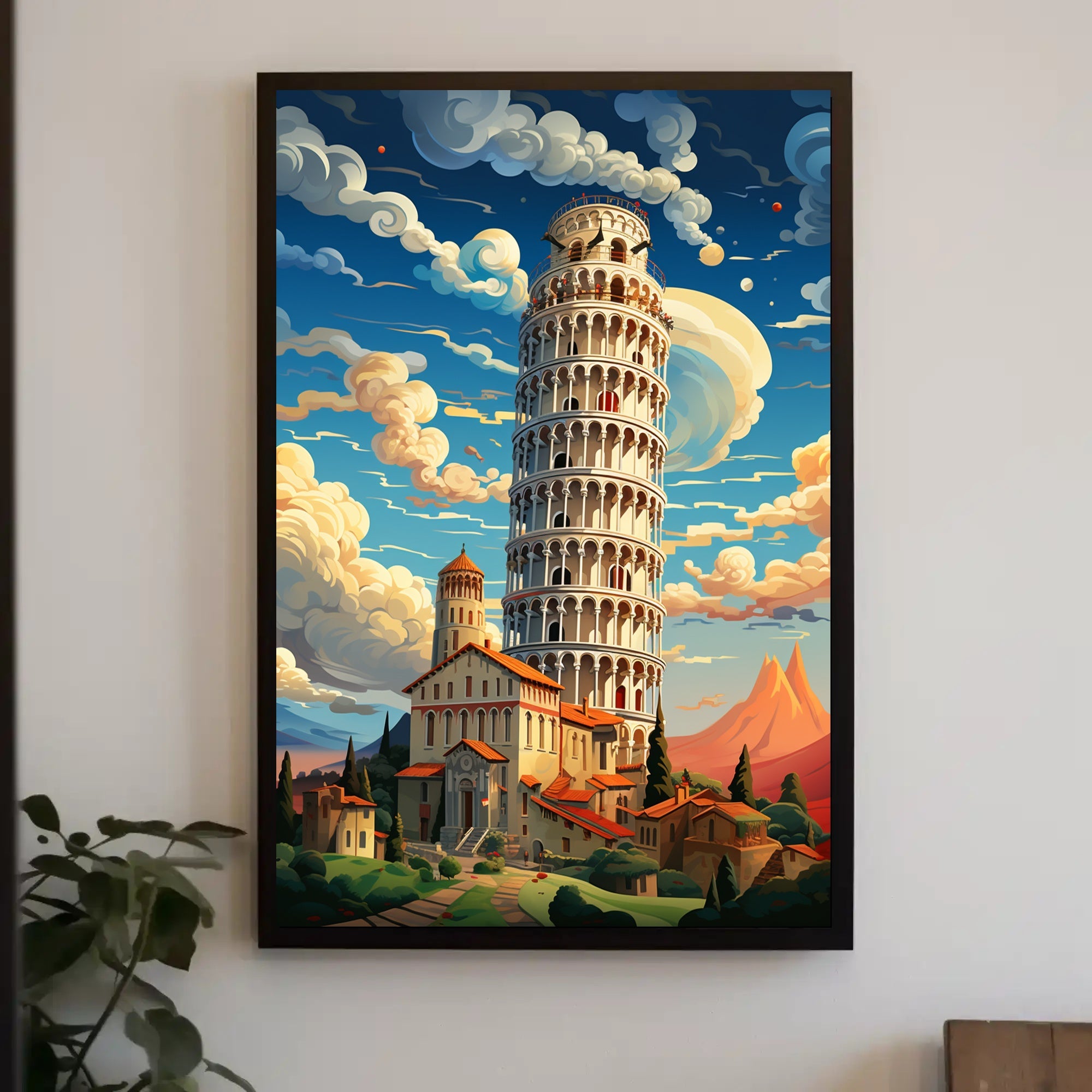 The Leaning Tower Of Pisa Artistic Poster PosterGoat