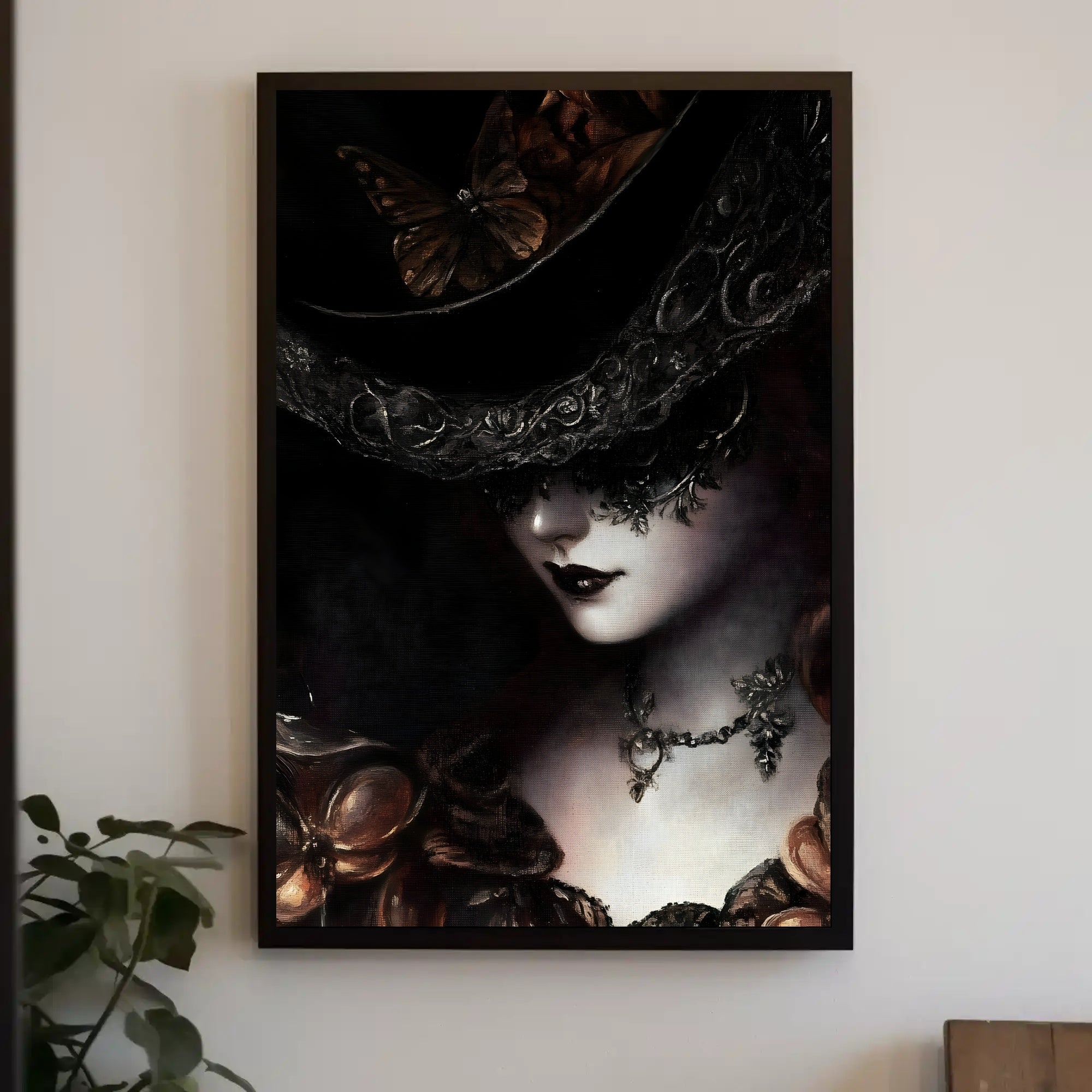 Mysterious Woman in Baroque Elegance Artistic Poster PosterGoat