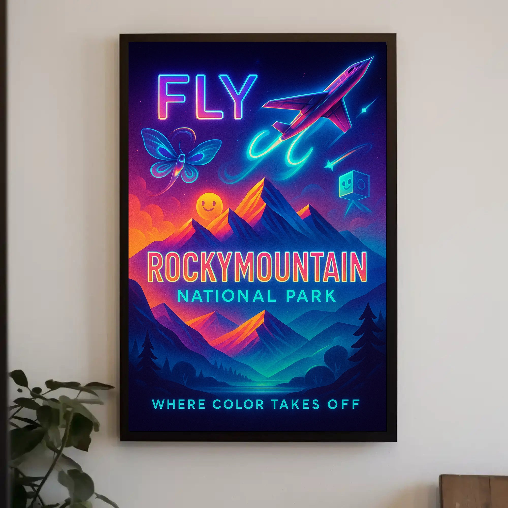 Fly to Rocky Mountain National Park Poster