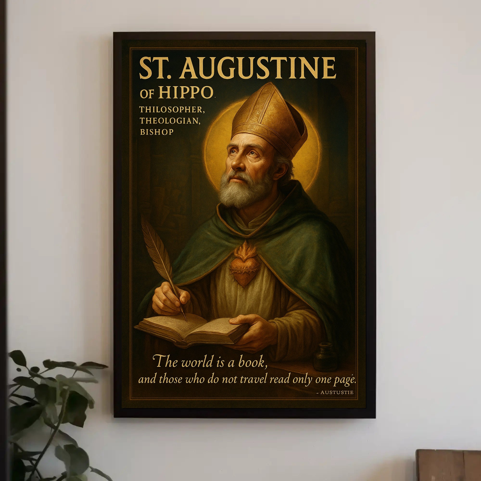 St. Augustine Reflective Wisdom Inspirational Motivational or Quote Poster PosterGoat