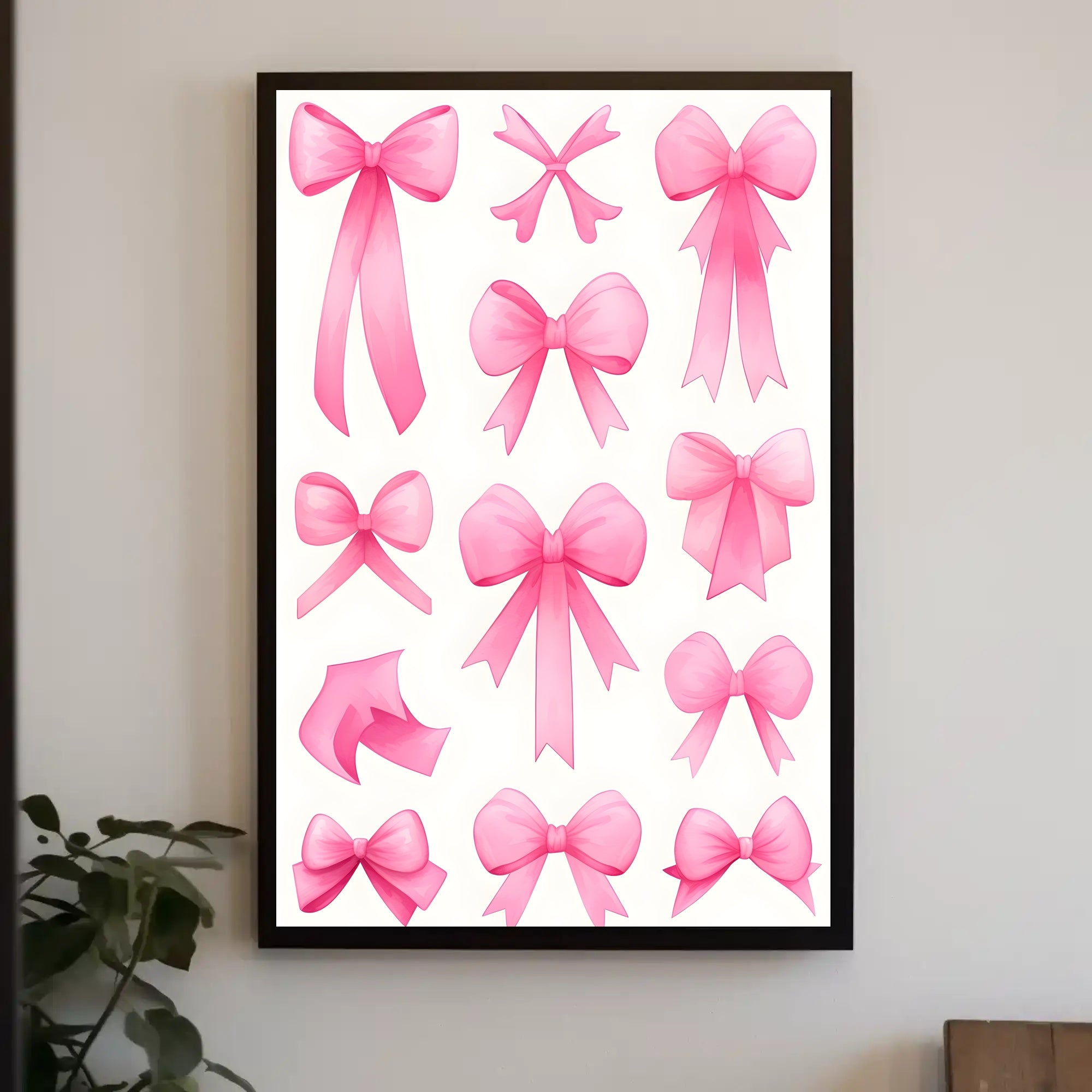 Pink Bow Collection Poster Wall Art Print