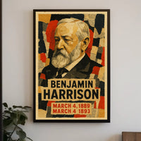 Benjamin Harrison 23rd President of the United States Layered paper Collage Poster