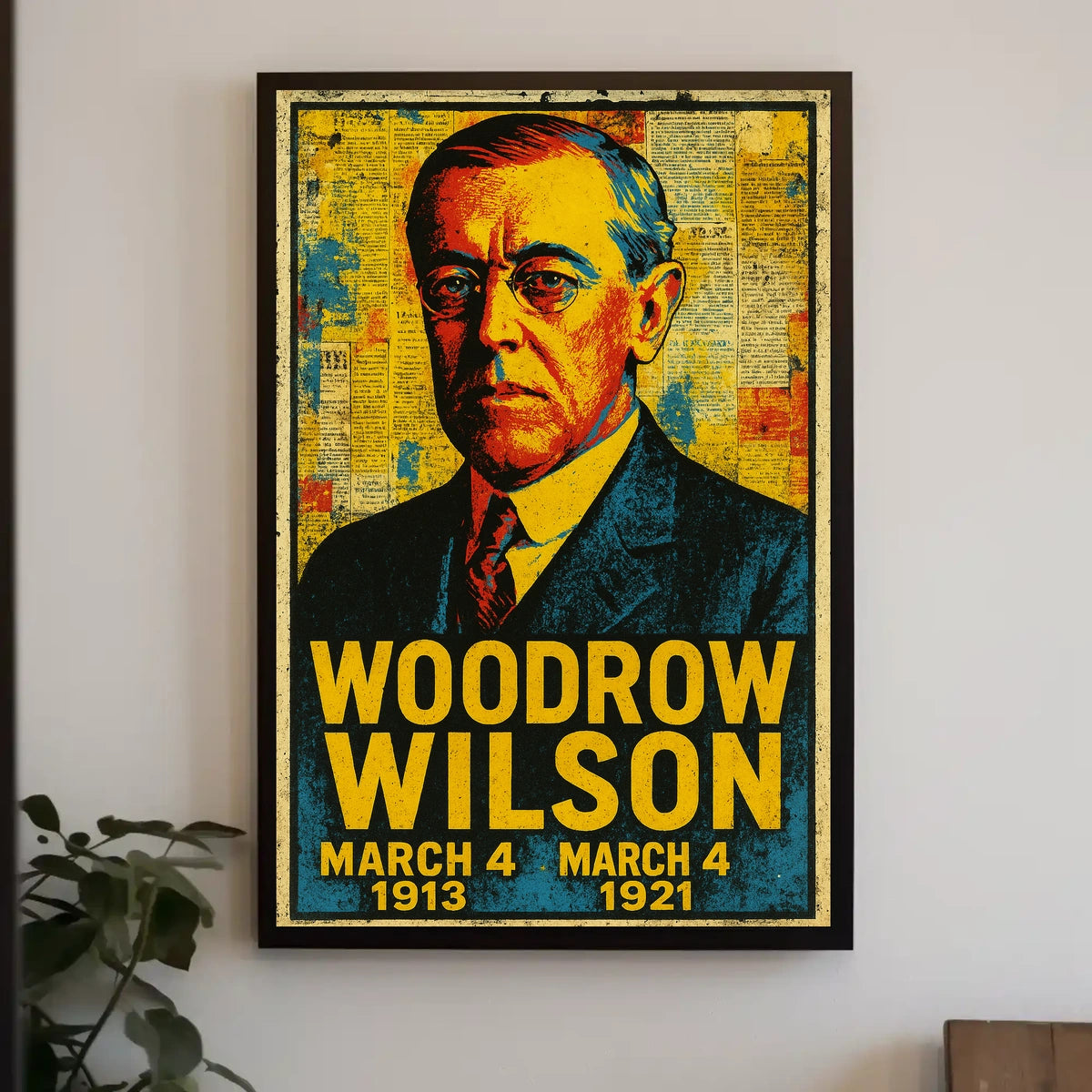 Woodrow Wilson 28th President of the United States Street Art Mashup Poster