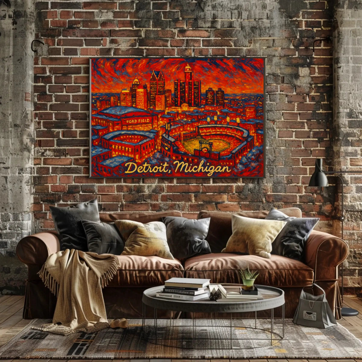 Detroit, Michigan Vibrant Cityscape Poster