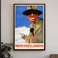 Vintage Carinthia Winter Sports Travel Poster PosterGoat