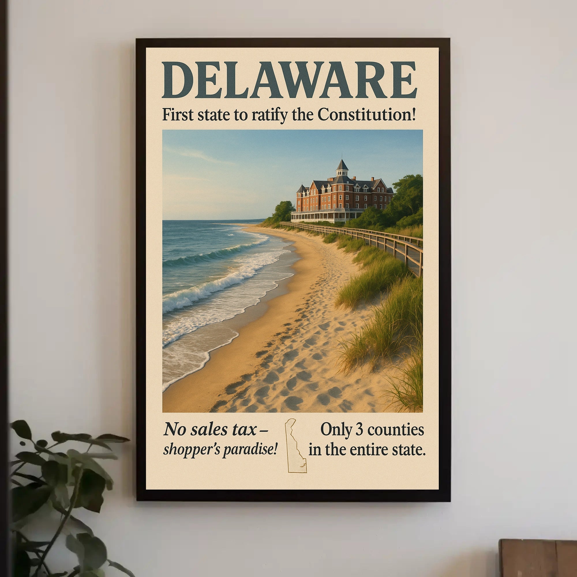 Delaware First State Highlights Wall Art Print PosterGoat