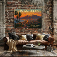 Los Angeles Sunset Travel Poster Wall Art