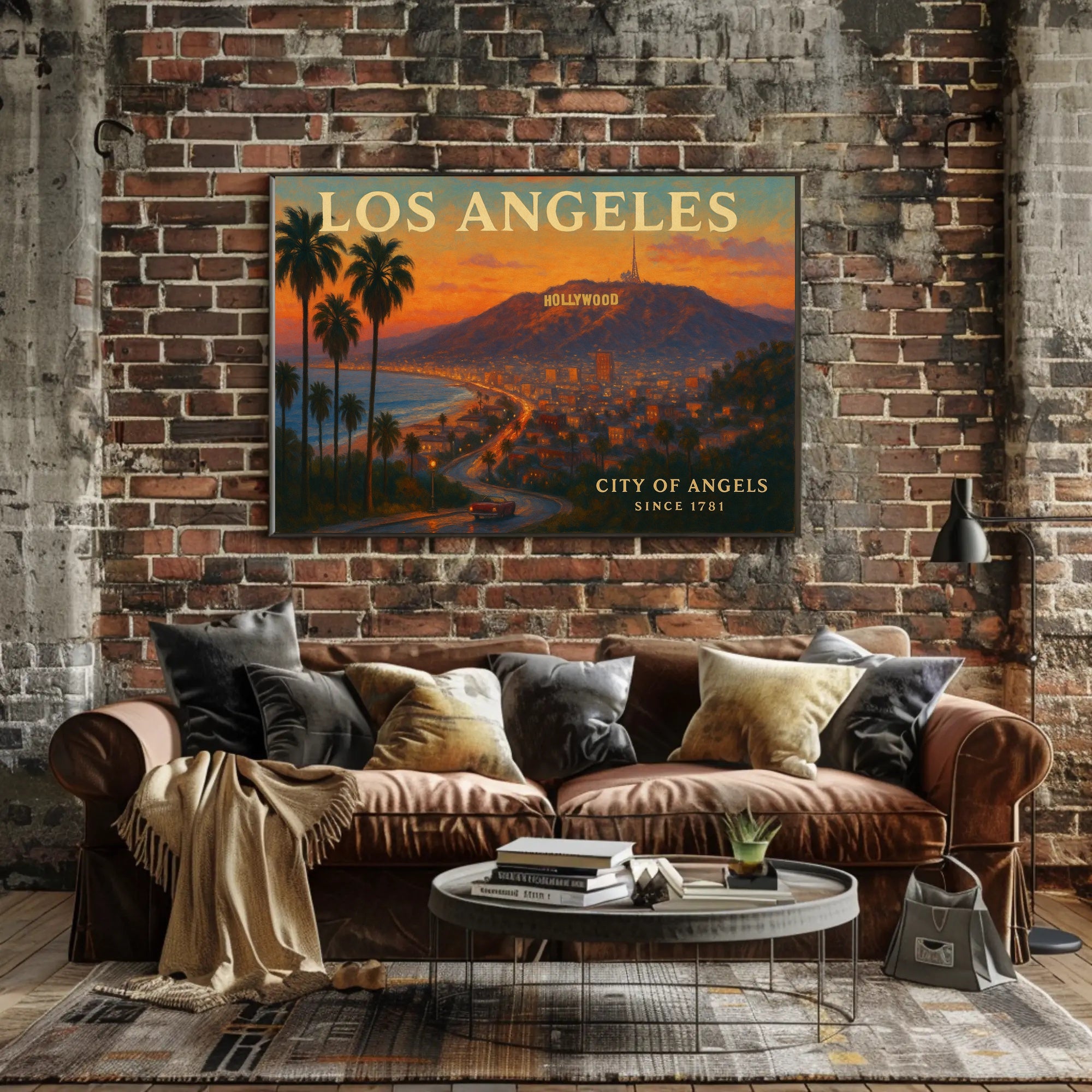 Los Angeles Sunset Travel Poster Wall Art